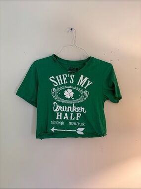Green 'She's My Drunker Half' Graphic Tee